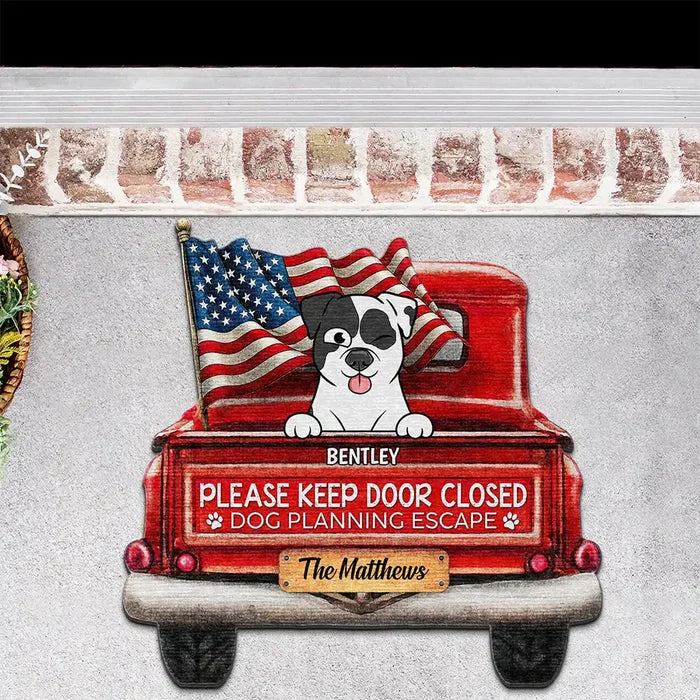 Pet Lovers,Cat Lovers,Happy - Cats Planning Escape Truck - Personalized Custom Shaped Doormat