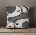 Gray Organic Shape Abstract Pattern Throw Pillow Cover