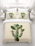 Green Succulent Plant Botanical Print Duvet Cover