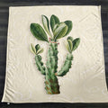 Green Succulent Plant Botanical Print Fleece Sherpa Blanket