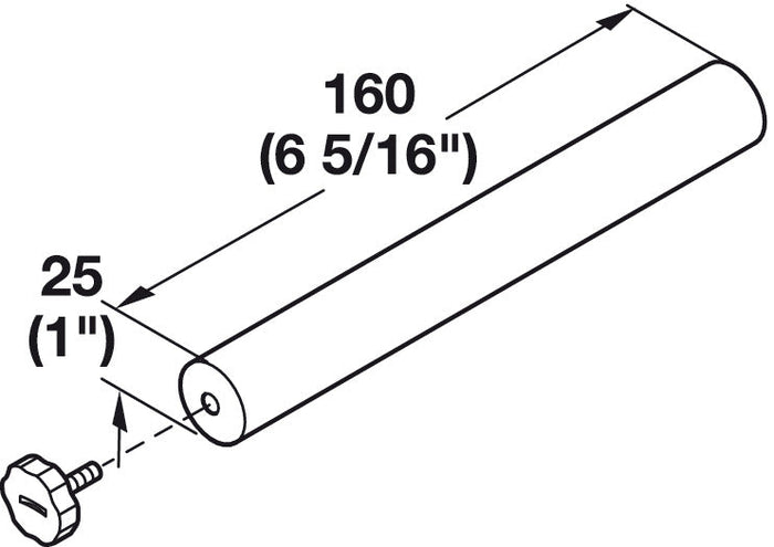 Hafele Round Post For Fineline Base Plate