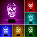 Hollowen Gift Personalized Skull Night Light Custom Name Led Lamp for Family