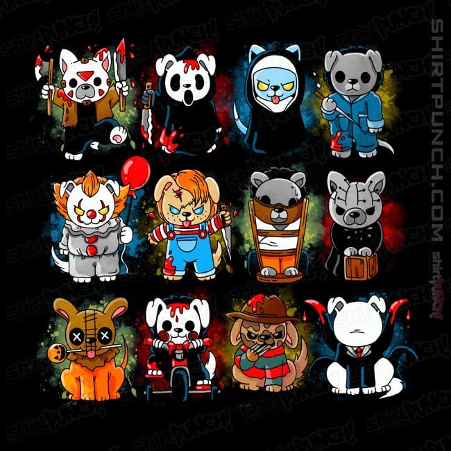 Daily_Deal_Shirts Magnets / 3"x3" / Black Horror Puppies