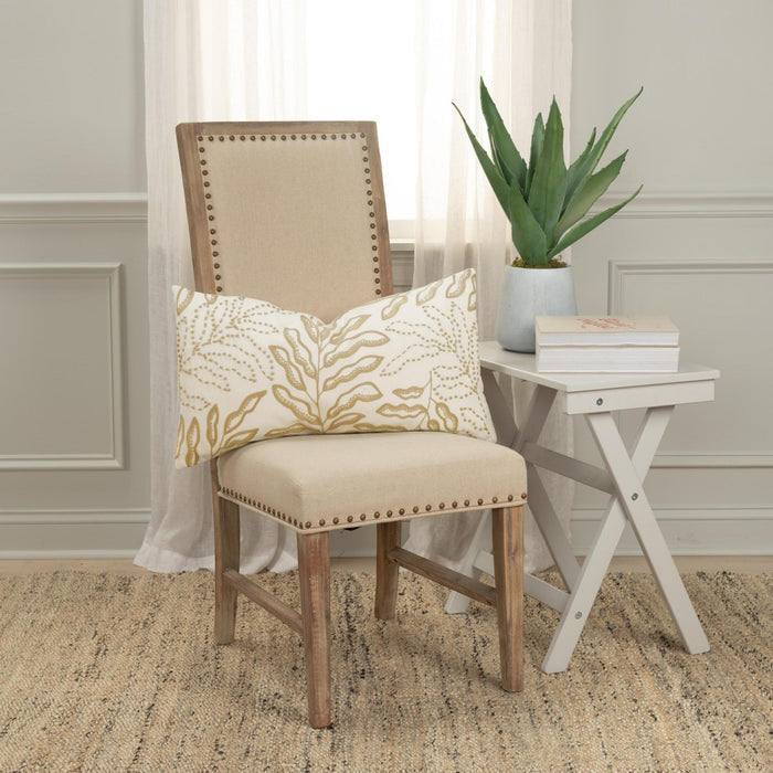 HVIID KHAKI BOTANICAL  MODERN FARMHOUSE THROW PILLOW