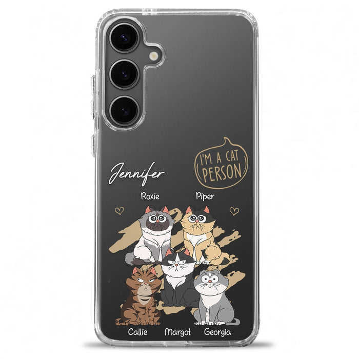 I'm A Cat Person Cute - Personalized Clear Phone Case