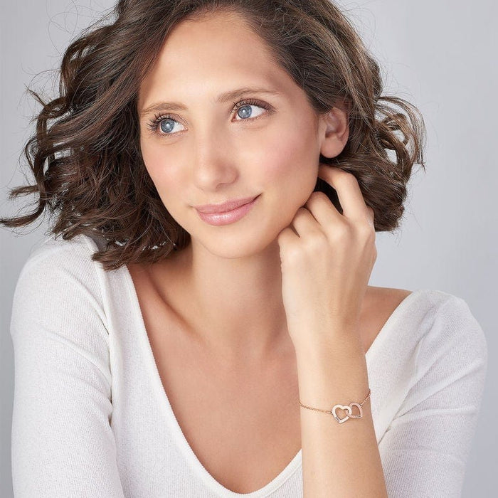 Interlocking Adjustable Hearts Bracelet in Sterling Silver Bracelet For Woman MelodyNecklace