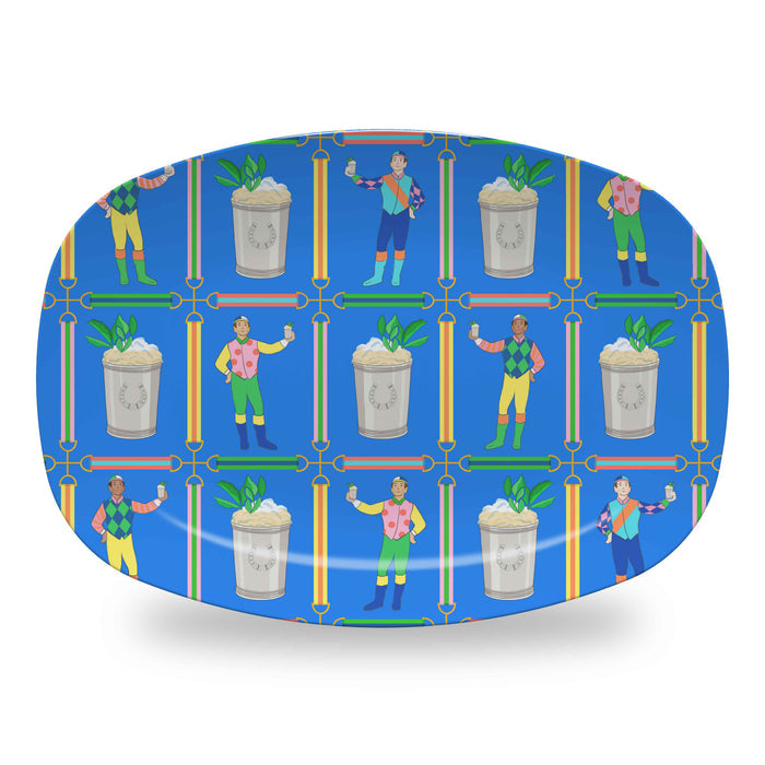 Jockeys & Juleps, Blue Ribbon, Personalized Melamine Platter