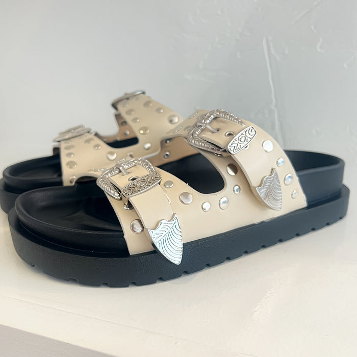Jona Ivory Studded Sandal