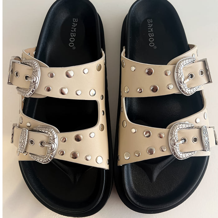 Jona Ivory Studded Sandal