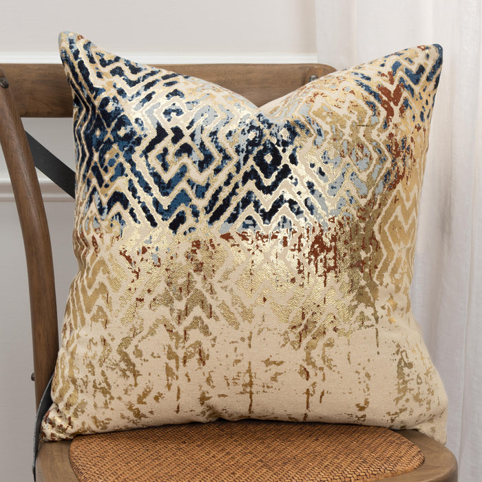 JUSTESEN KHAKI GEOMETRIC MODERN INDUSTRIAL THROW PILLOW