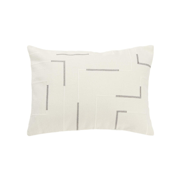 KAPPEL IVORY GEOMETRIC GLAM THROW PILLOW