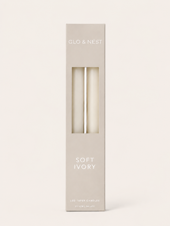 LED Taper Candles Set of 2  – Soft Ivory