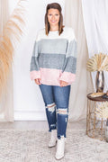Lost In This Moment Slate Colorblock Sweater FINAL SALE