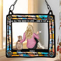 Cat Lovers, Cat Mom, Pet Lovers, Cat Dad - All You Need Is Love And Cats - Personalized Window Hanging Suncatcher Ornament