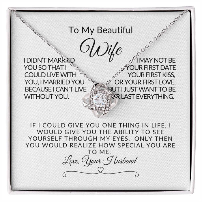Love Knot Necklace for Wife - Romantic Anniversary Gift - Jewelry