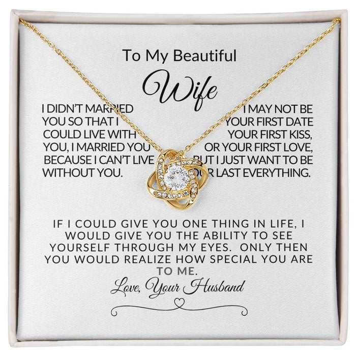 Love Knot Necklace for Wife - Romantic Anniversary Gift - Jewelry