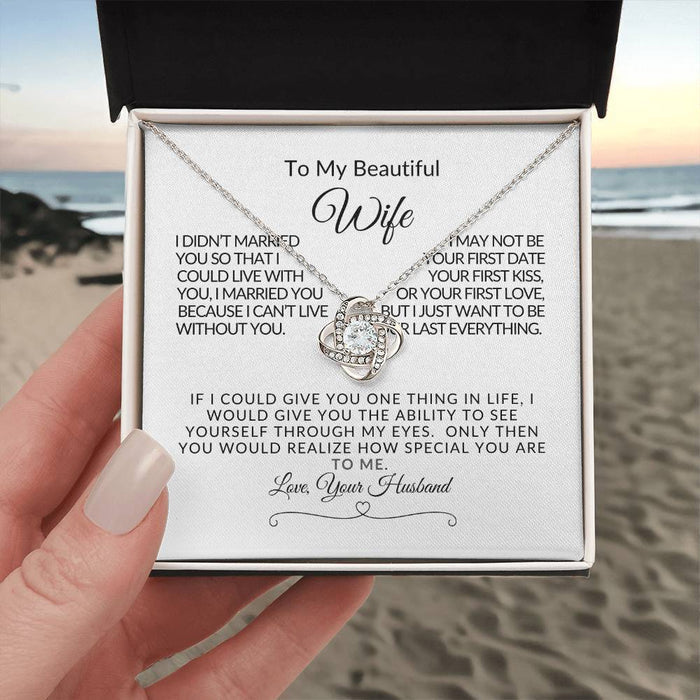 Love Knot Necklace for Wife - Romantic Anniversary Gift - Jewelry