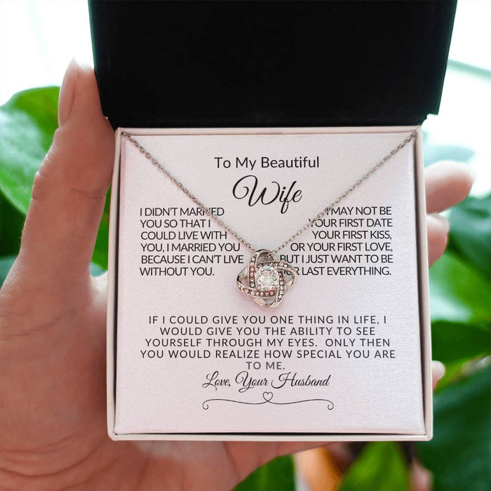 Love Knot Necklace for Wife - Romantic Anniversary Gift - Jewelry