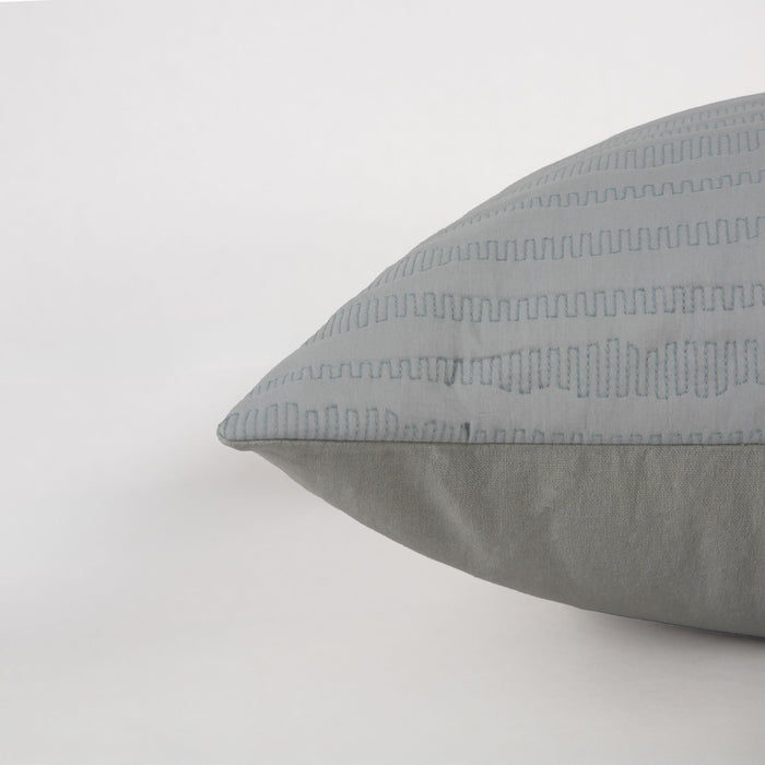 LUNDQVIST LIGHT BLUE STRIPE MODERN INDUSTRIAL  THROW PILLOW