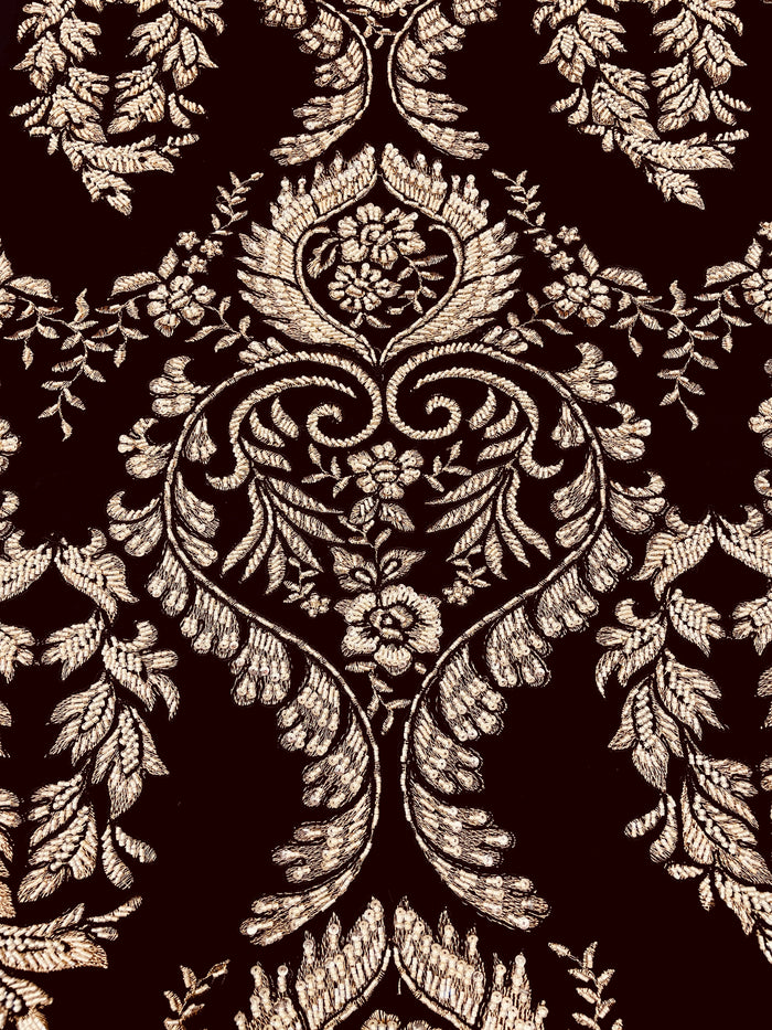 Lux Embroidery on Black Mesh
