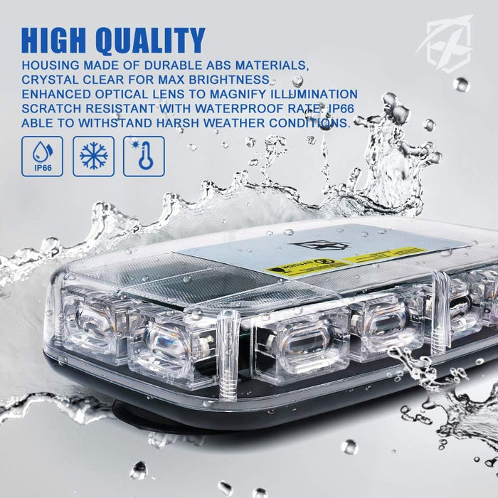 Magnetic LED Mini  Rooftop Strobe Light Bar – Emergency Warning Lights for Truck, Safety Vehicles | Blaze 2.0