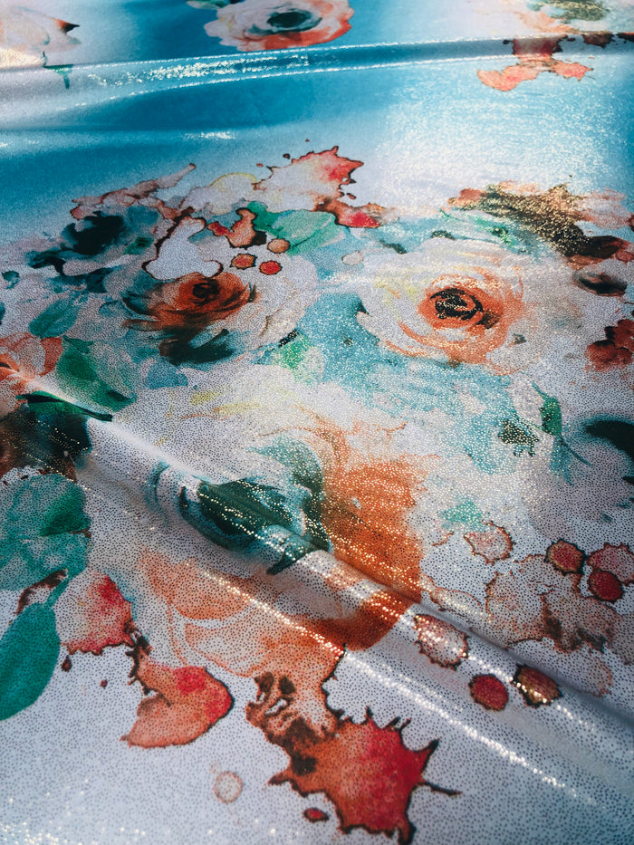 maldive print silky polyester lame