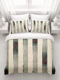 Neutral Vertical Stripe Stone Wash Duvet Cover