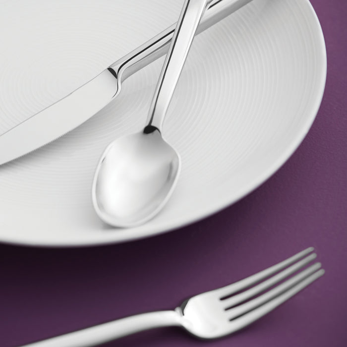 Oneida T505SDEF Perpetua 8 1/4" 18/10 Stainless Steel Extra Heavy Weight Oval Bowl Dessert Spoon - 12/Pack