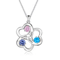 Personalized Interlocking Heart Necklace with 3 Birthstones Family Necklace