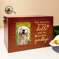Dog Lovers,Dog Mom,Dog Dad,Pet Lovers,Pet Dad,Pet Mom,Cat Lovers,Cat Mom,Cat Dad,Memorial,Sad,Dog Couple,Pet Couple,Cat Couple-Pet Memorial Urn Special Keepsake - Personalized Wooden Keepsake Box With Photo Frame
