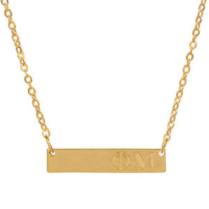 Phi Mu Bar Necklace