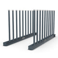 Pole For Slab Racks-Without Rubber Lining (50X50X1500Mm)-Black Rubber Cap — Shown installed on Abaco Slab Rack SRK010