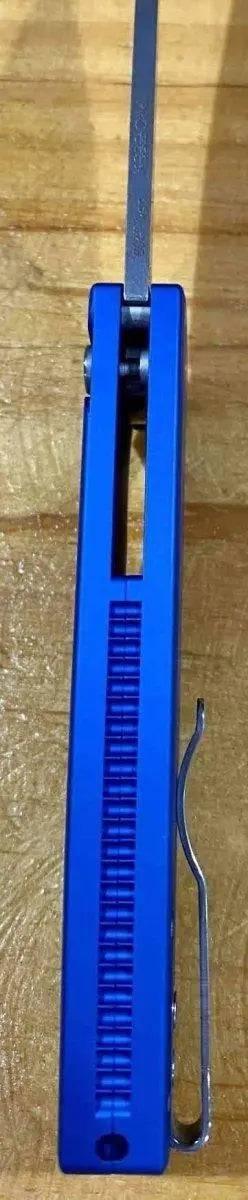 Pro-Tech Malibu Wharncliffe Plunge Lock Flipper Knife Blue (3.3" Stonewash) - NORTH RIVER OUTDOORS
