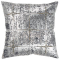 RAAHAUGE METALLIC SILVER ABSTRACT VINTAGE CHIC THROW PILLOW
