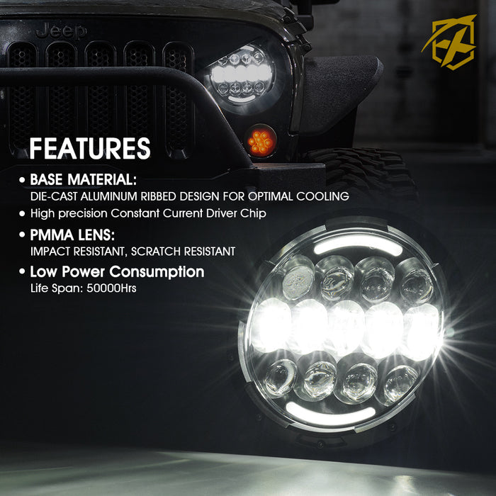 Replacement Parts for 7" LED Headlights Compatible with Jeep Wrangler 07-18