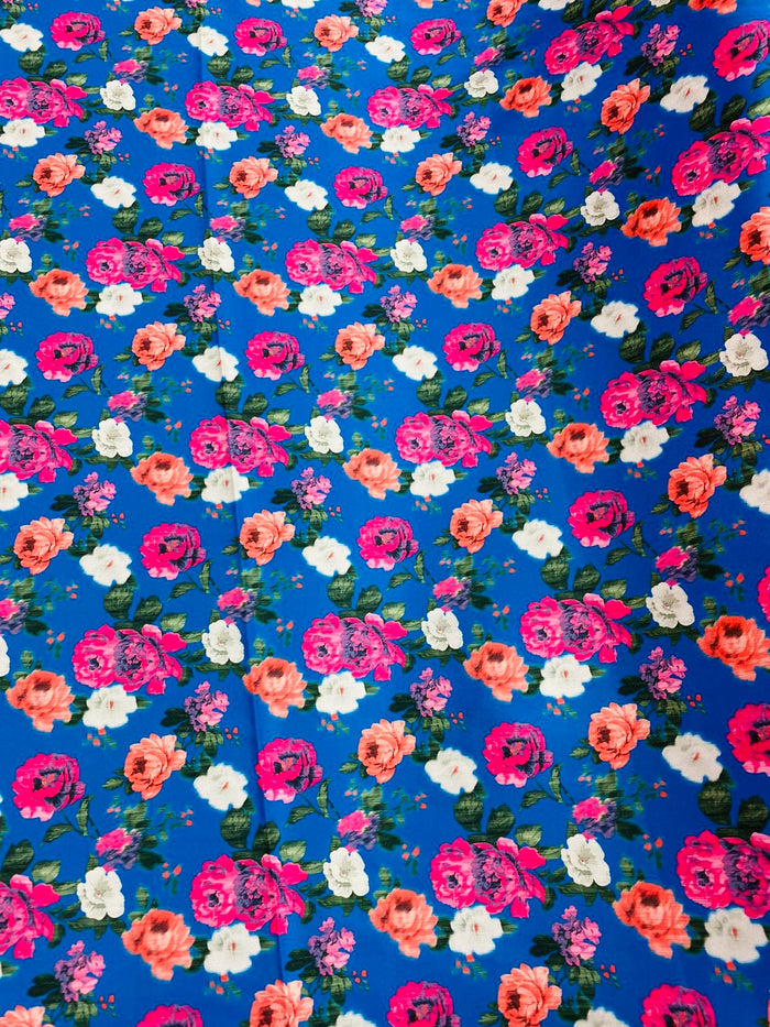 Royal Blue Garden Stretch Satin