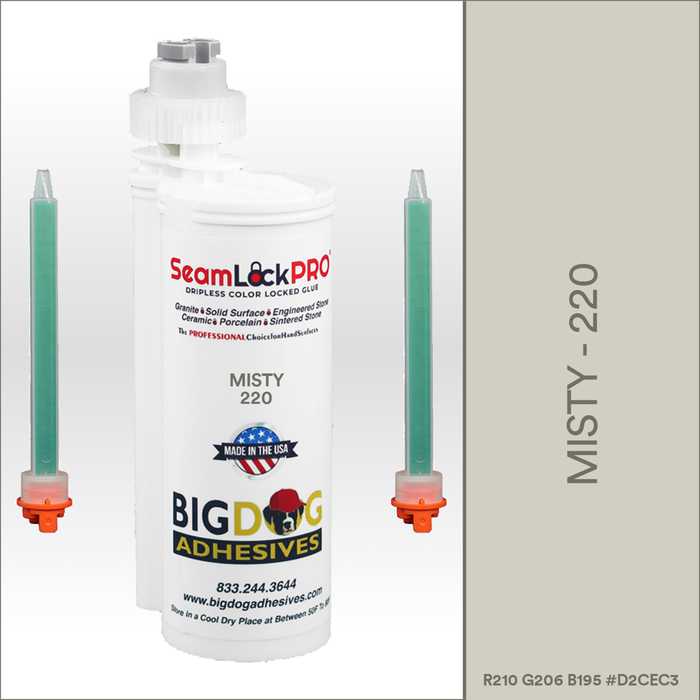 SeamLock PRO Misty Stone Color Adhesive Cartridge  Dripless SL9220
