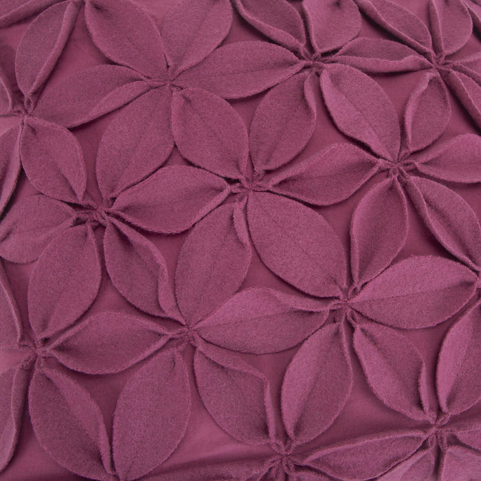 SNEDKER MAGENTA SOLID BOTANICAL PETALS URBAN FARMHOUSE THROW PILLOW