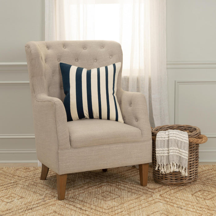 STEEN IVORY STRIPE MODERN INDUSTRIAL  THROW PILLOW