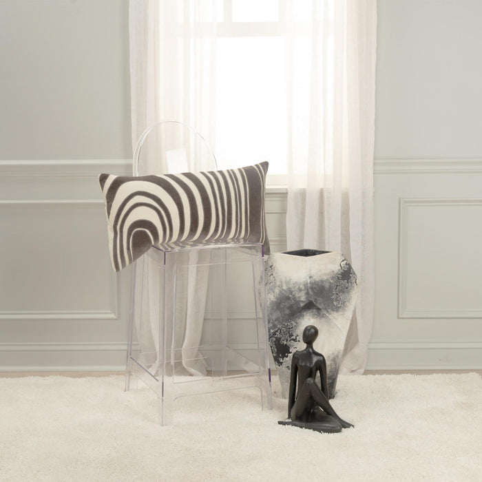 STENDER IVORY ABSTRACT MODERN INDUSTRIAL  THROW PILLOW