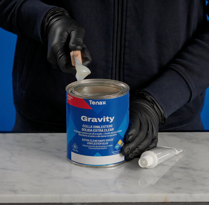Tenax Gravity Vinyl Ester Knife Grade — Extra-Clear, UV-Stable Stone Adhesive
