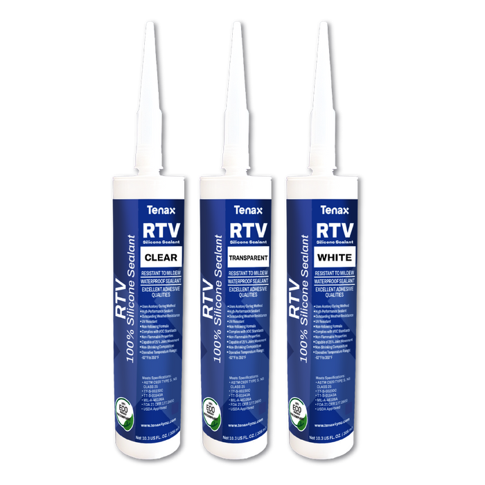 Tenax RTV Silicone Sealant Clear 305 ML for Stone Installation
