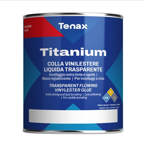Tenax Titanium Flowing Adhesive 1 Liter for Stone Fabrication