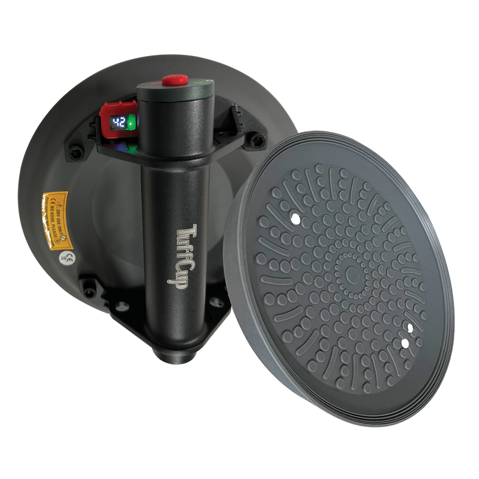 Tenax TuffCup Titan 8" LED Battery-Powered Vacuum Cup — Heavy-Duty Electric Suction Lifter