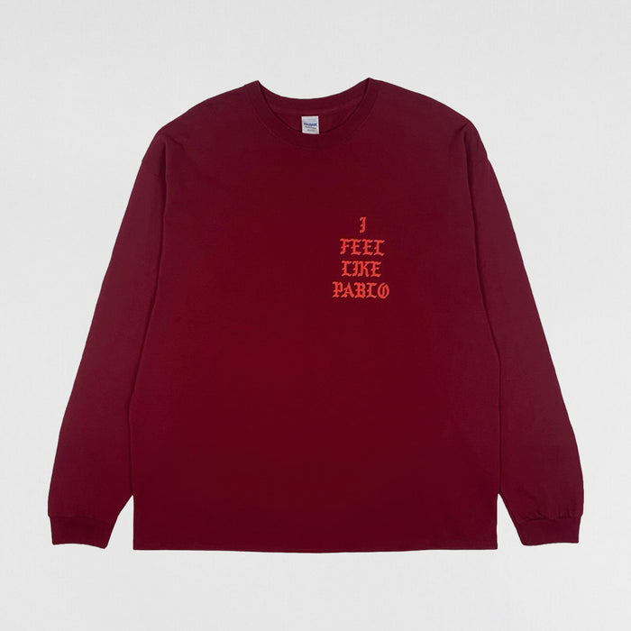 The Life of Pablo 2016 OG ‘Ultralight Beam’ Long Sleeve In Burgundy