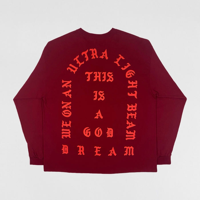 The Life of Pablo 2016 OG ‘Ultralight Beam’ Long Sleeve In Burgundy