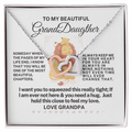 To My Granddaughter -Love-  Interlocking Hearts Necklace