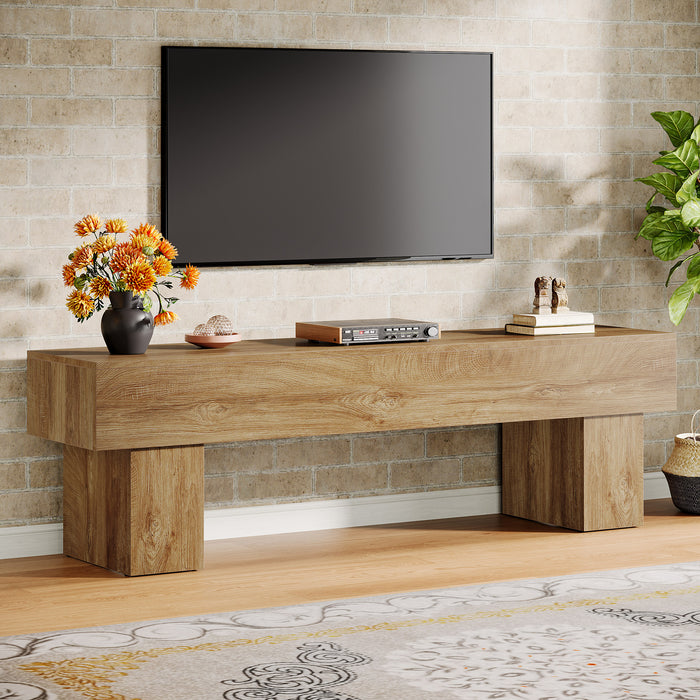 Tribesigns 63-Inch Low TV Console Table, Farmhouse Design with Sturdy 300 lb Capacity for Living Room