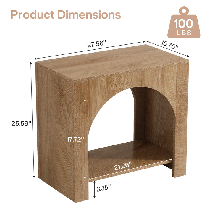 Tribesigns Large Nightstand with Storage, Farmhouse Bedside Table with Wooden Base for Bedroom