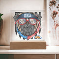 USA DOG-OUCH-DOG LOVER-Square Acrylic Plaque! 💕